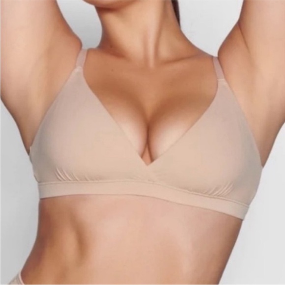 Skims Crossover Bralette Ochre Tan Nude Large - Picture 1 of 5